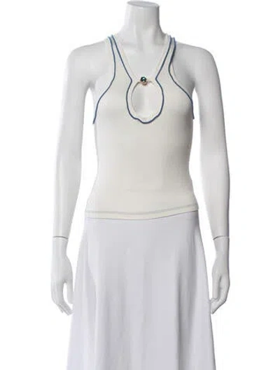 Pre-owned Siedres Halterneck Sleeveless Top W/ Tags In White