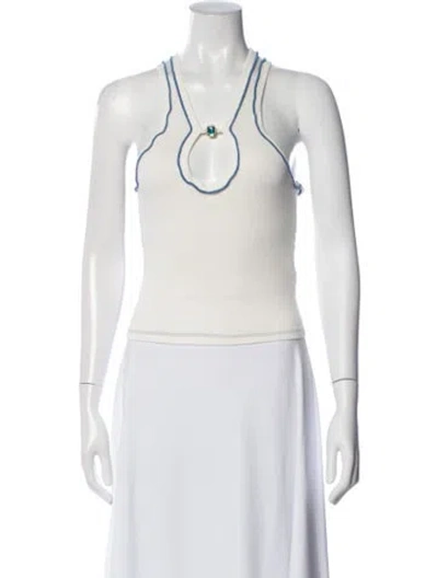 Pre-owned Siedres Halterneck Sleeveless Top In Yellow