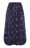 Siedres Hella Printed Voile Balloon-leg Pants In Purple