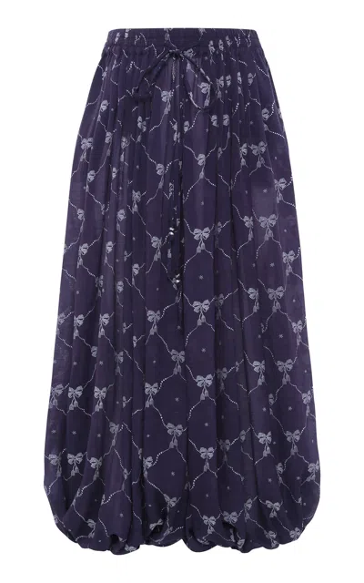 Siedres Hella Printed Voile Balloon-leg Pants In Purple