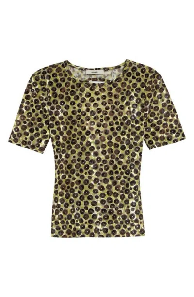Siedres Siedrés Idyl Print Velvet Devoré Cutout Back Top In Green