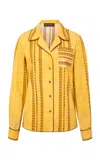 Siedres Illesa Geometric-printed Cotton Shirt In Yellow