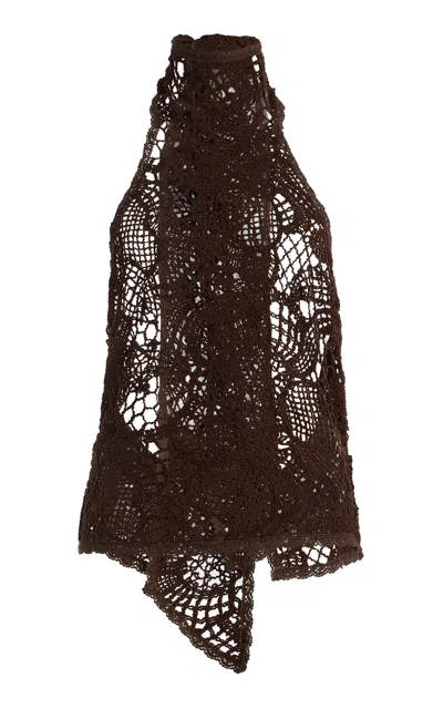 Siedres Siedrés Indy Crocheted Lace Top In Burgundy