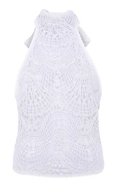 Siedres Indy Crocheted Lace Top In White