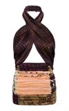 Siedres Izzy Satin Halter Top In Multi