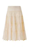 Siedres Jamie Tiered Broderie Anglaise Maxi Skirt In Off-white