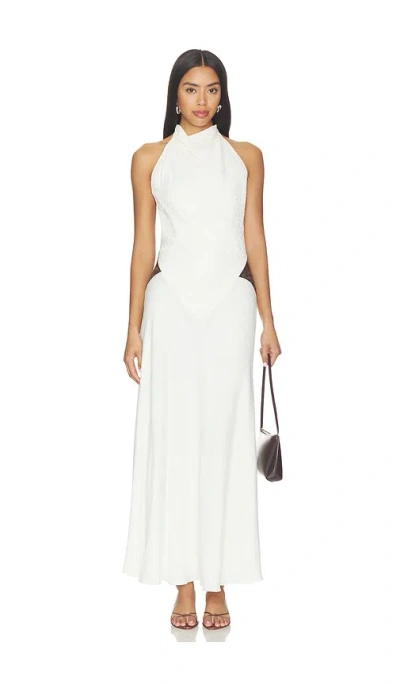 Siedres Jeanne Dress In Ecru & Brown