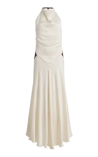 Siedres Siedrés Jeanne Floral Jacquard Maxi Dress In White