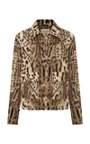 Siedres Jemy Animal-print Stretch-cotton Jacket In Multi