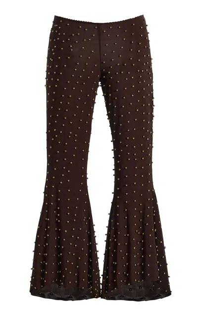Siedres Siedrés Jeslynn Embellished Flared Pants In Brown