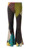 Siedres Jeslynn Low-rise Patchwork Flare Pants In Multi
