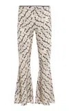 Siedres Jeslynn Low-rise Printed Satin Flare Pants In Multi