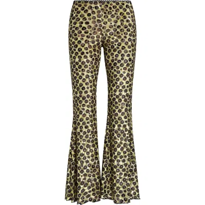 Siedres Siedrés Jeslynn Velvet Devoré Flared Pants In Brown