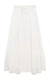 Siedres Jonaj Anglaise Cotton Maxi Skirt In White