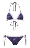 Siedres Juniper Crochet-detailed Bikini Top In Purple
