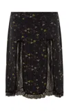 Siedres Kaen Lace-trimmed Floral Crepe Midi Skirt In Multi