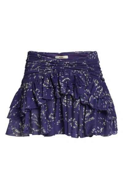 Siedres Siedrés Kaia Floral Tiered Chiffon Miniskirt In Purple