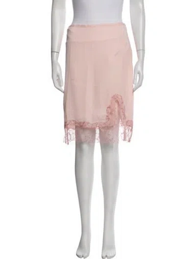 Pre-owned Siedres Lace Pattern Midi Length Skirt W/ Tags In Pink