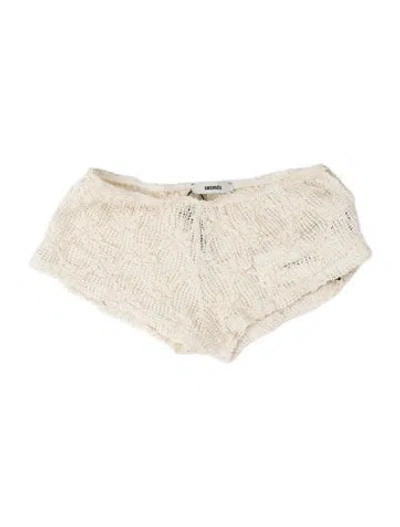 Pre-owned Siedres Lace Pattern Mini Shorts W/ Tags In White