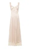 Siedres Larissa Embellished Crepe Maxi Dress In Off-white