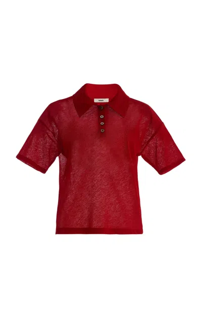 Siedres Siedrés Leo Jersey Polo Shirt In Red
