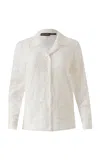 Siedres Lesa Floral-appliquéd Cotton-blend Shirt In White