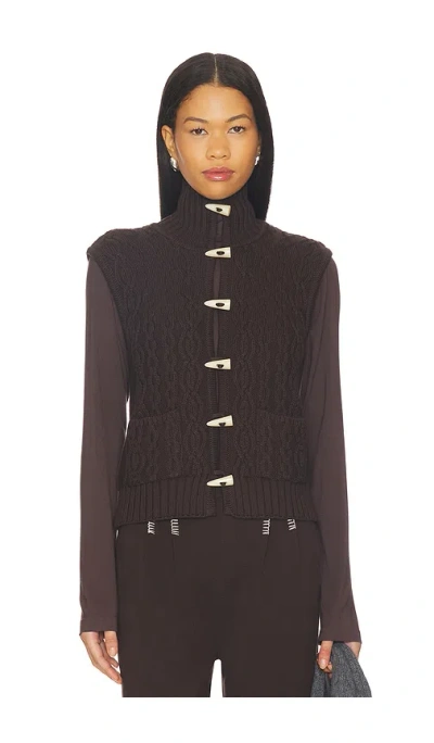 Siedres Lesna Cardigan In Brown