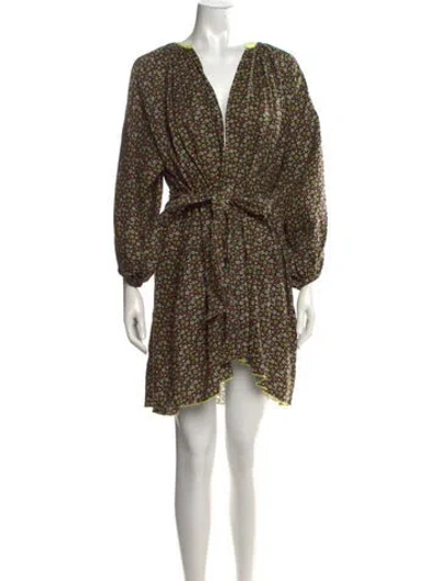 Pre-owned Siedres Linen Mini Dress In Brown