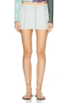 Siedres Loran Crystal Embellished Denim Mini Skirt In Light Blue