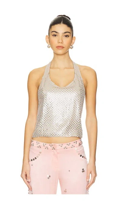 Siedres Oberteil Lorenza In Metallic Silver