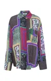 Siedres Lou Printed Cotton-voile Button-down Shirt In Multi