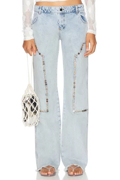 Siedres Low Rise Straight Leg In Blue