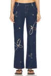 Siedres Low Rise Straight Leg In Navy