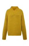 Siedres Lunia Knit Merino Wool-blend Sweater In Green
