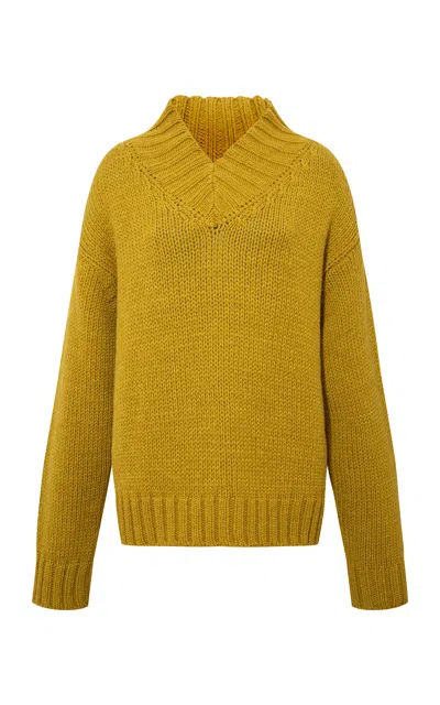 Siedres Lunia Knit Merino Wool-blend Sweater In Green