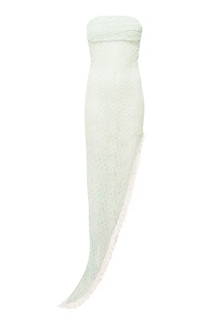 Siedres Luu Lace Trimmed Strapless Dress In Green