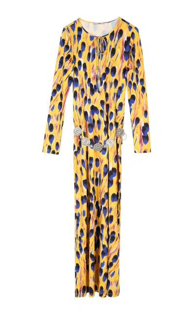 Siedres Siedrés Magy Printed Maxi Dress In Yellow