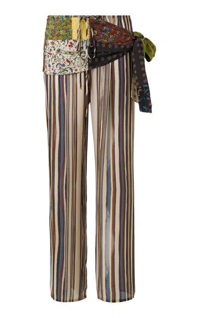 Siedres Manoce Cotton Wide-leg Pants In Multi