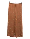 Siedres Manoce Embellished Drawstring Trousers In Brown