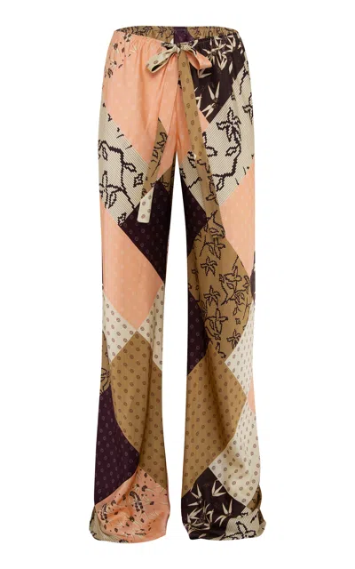 Siedres Manoce Printed Satin Pants