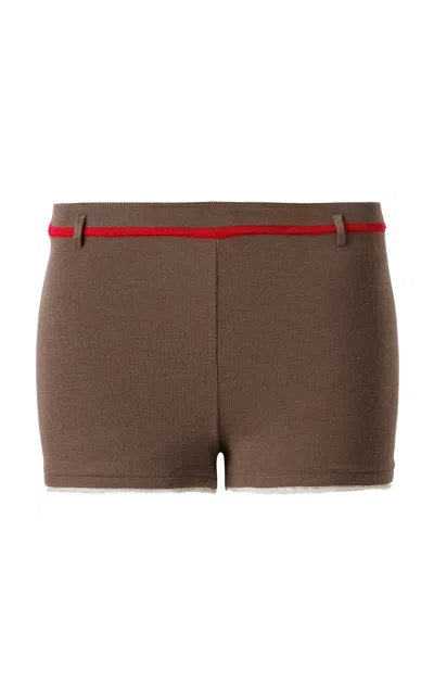 Siedres Marthe Knit Shorts In Brown
