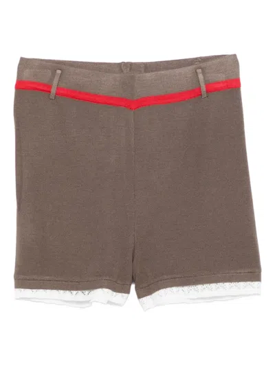 Siedres Marthe Lace-trim Shorts In Brown