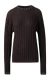 Siedres Mern Embellished Knit Sweater In Brown
