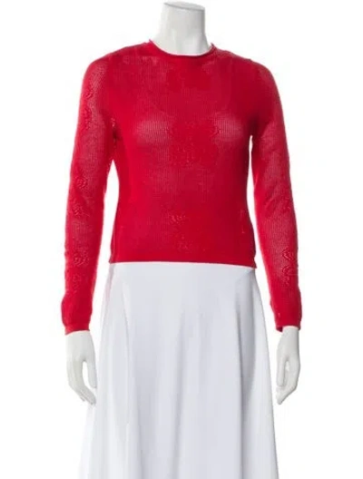 Pre-owned Siedres Mesh Crew Neck Sweater In Red