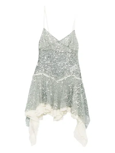 Siedres Miley Sequin Lace Dress In Metallic