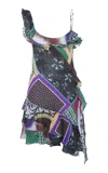 Siedres Mimika Patchwork Cotton-voile Mini Dress In Multi