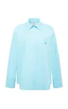 Siedres Mirna Oversized Cotton-poplin Button-down Shirt In Blue