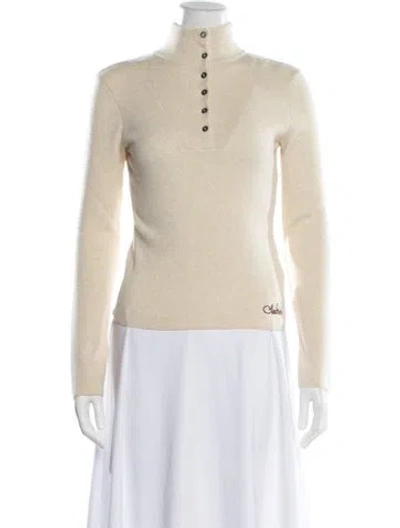Pre-owned Siedres Mock Neck Long Sleeve Top W/ Tags In Neutral