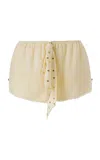 Siedres Mojja Lace-trimmed Crepe Shorts In Off-white