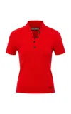 Siedres Mollie Knit Polo Top In Red